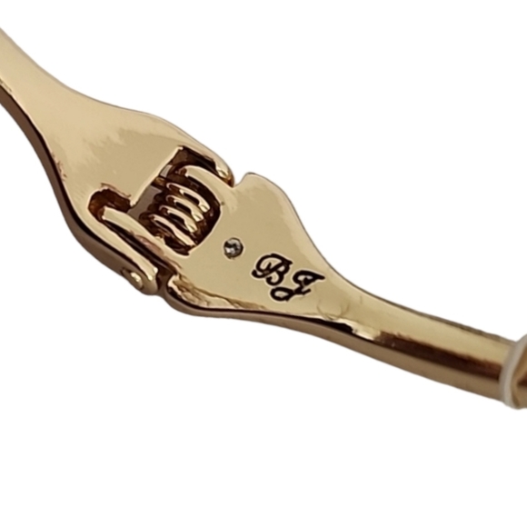 Betsey Johnson Daisy Aurora Borealis Clamper Spring Hinge Gold Bangle Bracelet - Picture 10 of 14